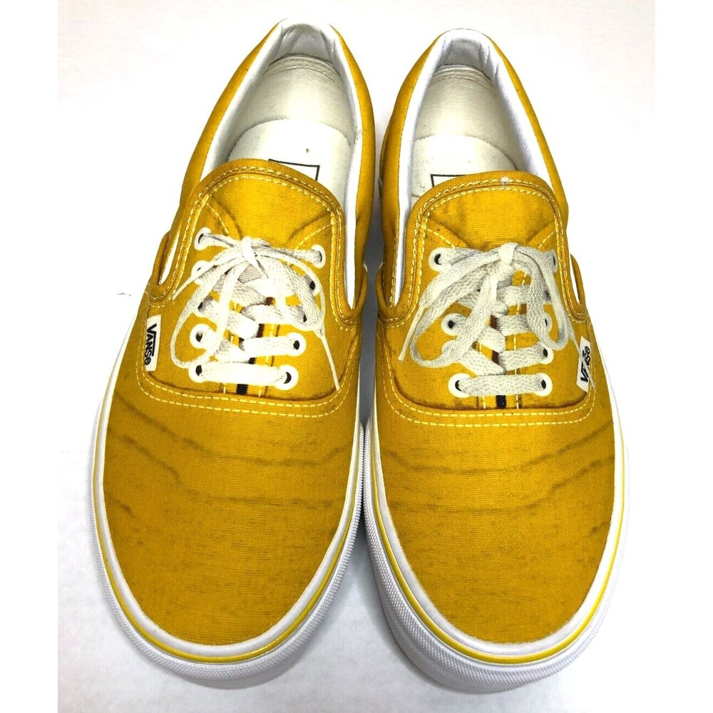 Vans Yellow Canvas Low-Top Sneakers with White Accents
